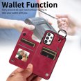 thumbnail image 4 of Nalacover for Samsung Galaxy A32 5G Wallet Case with Card Slots & Metal Finger Ring, Durable PU Leather Back Double Magnetic Botton Flip Kickstand Purse Shockproof Phone Case,Red, 4 of 10