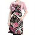 thumbnail image 5 of Pioneer Flower Floral Print Pattern Apron-Garden Aprons for Women with Pockets-Cotton Linen Waterproof Kitchen Cooking Gardening Aprons Adjustable for Kitchen,Cooking,BBQ and Salon 33x27 Inch, 5 of 7