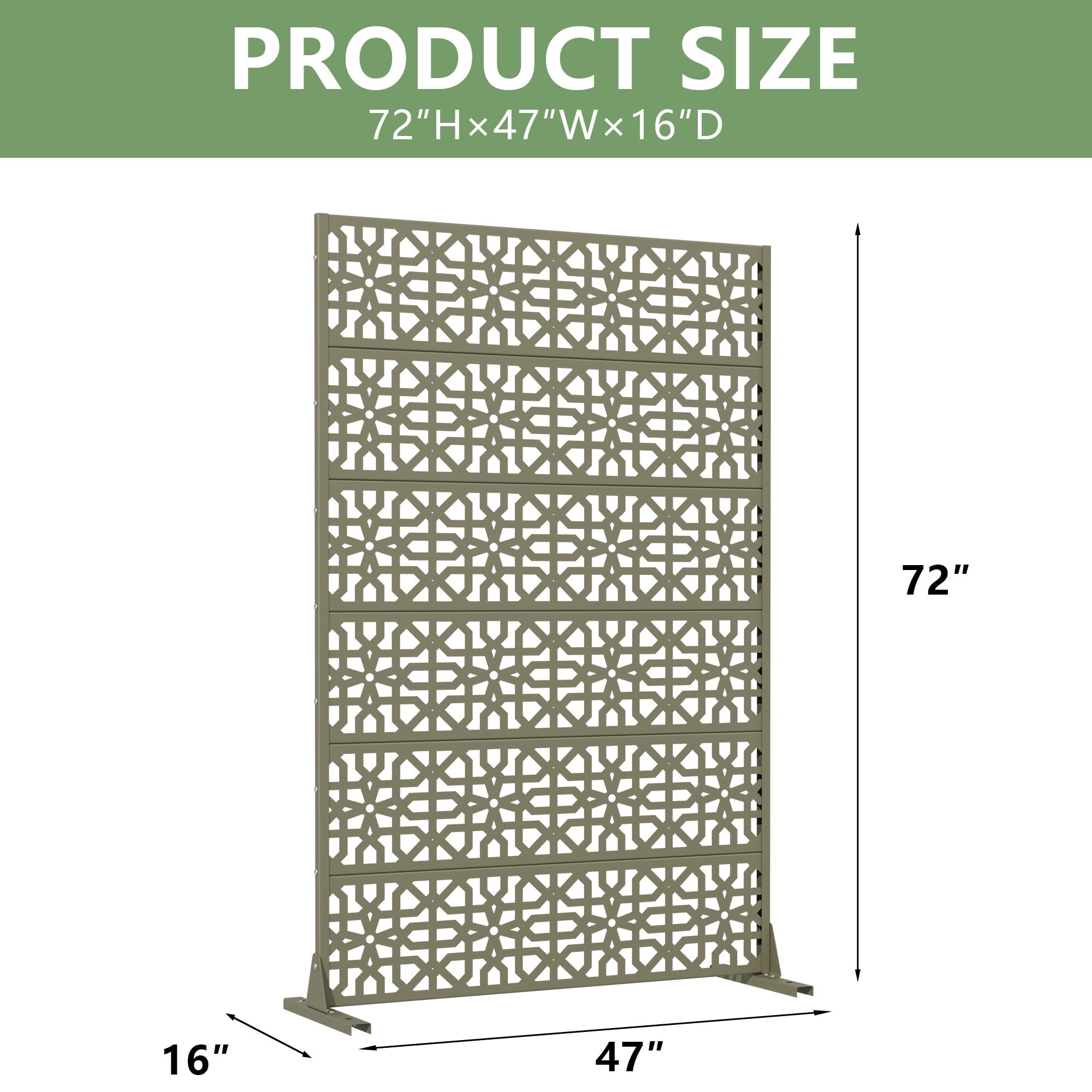 MAYEERTY 6 Panels Outdoor Privacy Screen, Metal Decorative Privacy Fence, Privacy Panel for Patio, Balcony, Backyard, Garden