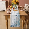 thumbnail image 2 of Teal Blue Coastal Table Runner 70 Inches, Starfish Beach Nautical Coral Vintage Bed Runner Dresser Scarves Tabletop for Indoor Outdoor Parties/Ceremony/Banquet, 13" x 70", 2 of 9