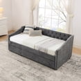 thumbnail image 6 of Harper & Bright Designs Twin Size Daybed with Pull-out Trundle, Sofa Bed Frame with Arms for Living Room and Bedroom, Gray, 6 of 15