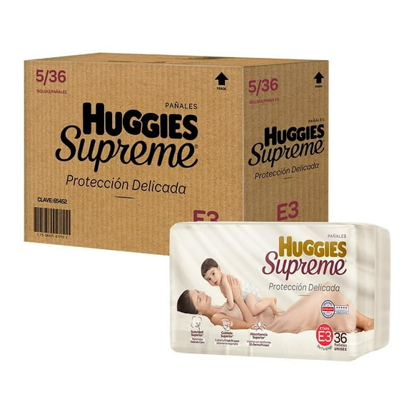 Pañales Huggies Supreme etapa 3 unisex 180 Piezas