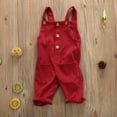 thumbnail image 4 of xiaxaixu Toddler Baby Corduroy Suspender Rompers Solid Color Adjustable Strap Pockets Overalls Spring Autumn Button Down Trousers, 4 of 8