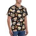 thumbnail image 2 of Bixox Men's Cat Skulls and Flowers Printed Short Sleeve Skinny Athletic T-Shirt, 2 of 6