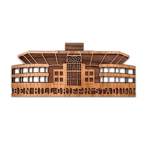 Inspired Indigo University of Florida Gators Ben Hill Griffin Stadium Wall Art Decoration, Brown, Small 11.5” x 4.75”