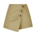 thumbnail image 4 of Aoujea Womens Shorts Women Plus Size Shorts Women's Summer Printed Five Points Solid Color Large Size Cotton Linen Pants Casual Pants Shorts Khaki on Clearance, 4 of 6