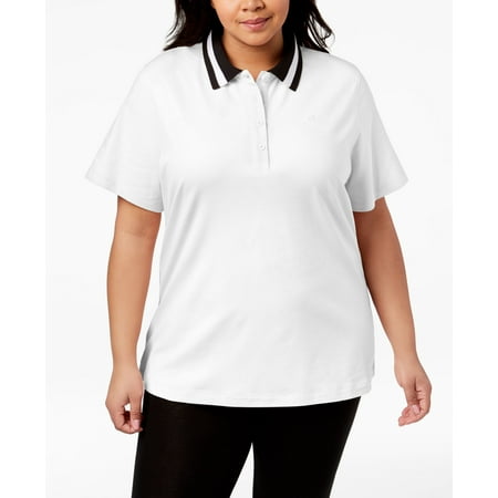 Calvin Klein Performance Plus Size Polo White 3X