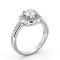 thumbnail image 2 of Faux Jewel 14K White Gold Plated Ring - 1.5 Ct Round Cut Moissanite Engagement Ring - Halo 4 Prong Design Ring - Perfect Proposal Ring for Women - Ideal Gift for Her on Special Occasions, 2 of 4