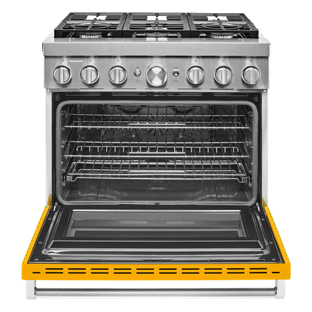 KitchenAid - 5.1 Cu. Ft. Freestanding Dual Fuel True Convection Range with Self-Cleaning - Yellow pepper