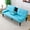 Blue + PVC + 2 Seat, variant on VEPXXP 67" Futon Sofa Bed, PVC Faux Leather, Modern, Fold-Down Cup Holders, Convertible Foldable Sleeper Couch for Living Room Apartment Small Space, White