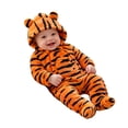 thumbnail image 2 of Baby Tiger Hooded Romper Soft Plush Warm Animal Jumpsuit Halloween Dress-Up Outfit, 2 of 5
