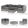 thumbnail image 2 of 7-Piece Grey Wicker Patio Furniture Set with Coffee Table - Outdoor Sectional Sofa for Living Room, Deck & Garden - Durable PE Rattan Design, 2 of 7