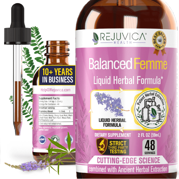 Rejuvica Health Balanced Femme - Female Balance Support Liquid Supplement - Black Cohosh & More!