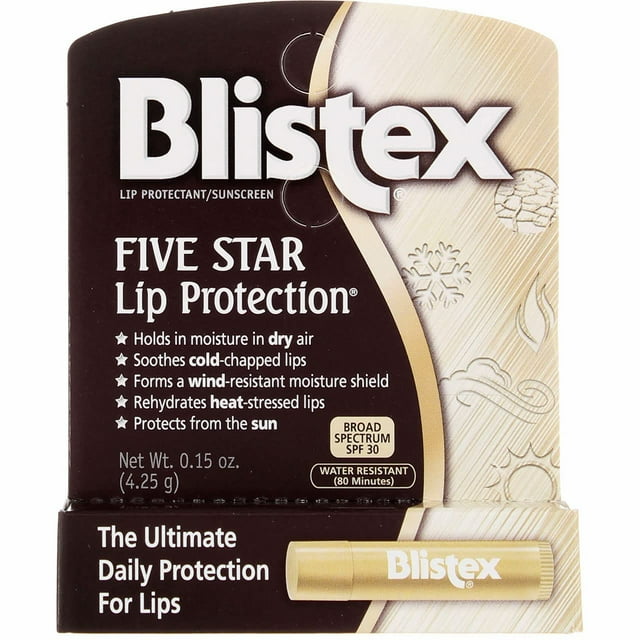 Bálsamo labial Blistex Five Star Lip Protection SPF 30, paquete de 5