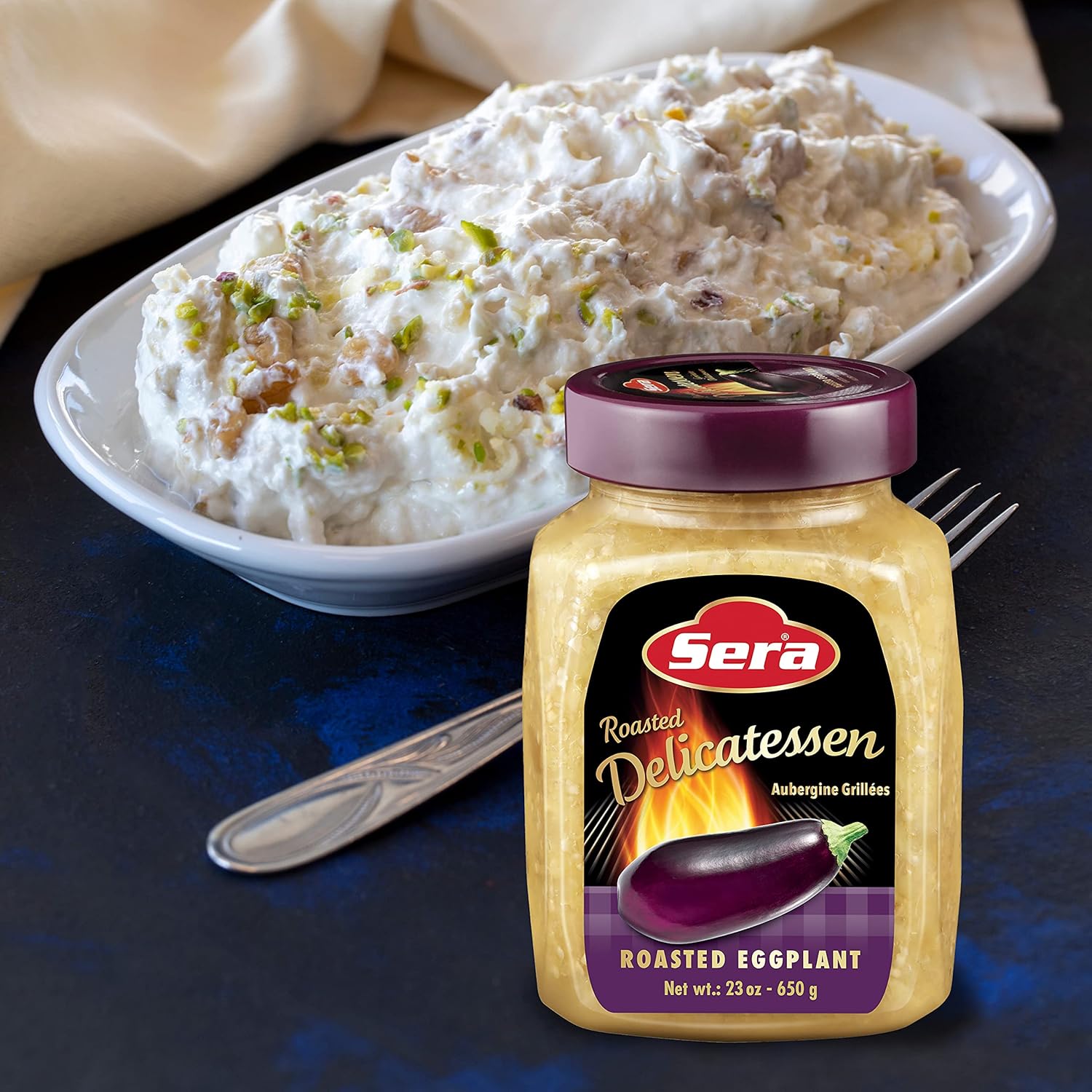 Delicatessen  Eggplant 23 Oz | Ready to Serve Precooked Eggplant | Smokey Flavor | Perfect for Grilling, Vegetables, Meats, Sandwiches! | Kosher (2 PACK)