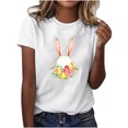 thumbnail image 2 of Cavosen Happy Easter Women's Shirts and Blouses Short Sleeve Summer Plus Size Bunny Eggs Print Pullover Shirts Crewneck Holiday Tops Vacation Festival Tee Shirts Casual 3XL, 2 of 4
