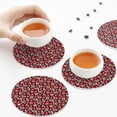 thumbnail image 3 of KLL Drink Coasters Set Round Shape of 4,PU Leather Absorbent Coasters Set Decorative Coffee Cup Coasters Housewarming Gift for Home Decor-Red Floral, 3 of 5