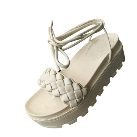 

Inkach New Beach Open Toe Comfortable Strappy Platform Sandals Womens Shoes