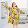 thumbnail image 5 of Pumpkin Halloween Pattern Design Wearable Blankets Hoodie Oversize Sherpa Wearable Soft Blanket Warm Cozy 3-14 Age, 5 of 7