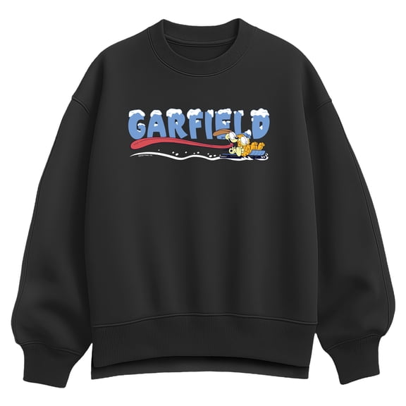 Garfield - Sled Oversized Fleece Crew Sweatshirt