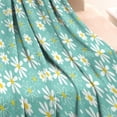 thumbnail image 3 of Turquoise Daisy Flower Yellow Centers Pattern Blanket,Comfortable Soft Flannel Throw Blanket,All Season,Warm Lightweight Blankets for Sofa Bed Couch Living Room Chair,30"x40", 3 of 4