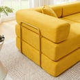 thumbnail image 4 of 108" Modular Sectional Sofa with L-Shape Chaise, Boneless Cloud Couch with Deep Seat, Sponge Compression Sofas No Assembly Required, Modern Sofa Fold-Out Sofa Bed, With Removable Backrest (Yellow), 4 of 11