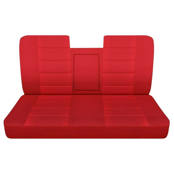 Fits 1987-1991 Ford F150 Cotton Seat Covers (Bench w/open Armrest Molded HR):Solid Red