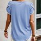thumbnail image 4 of Top de cuello redondo de manga corta casual de color sólido de verano para mujer OAVQHLG3B Store  lin121212, 4 of 5