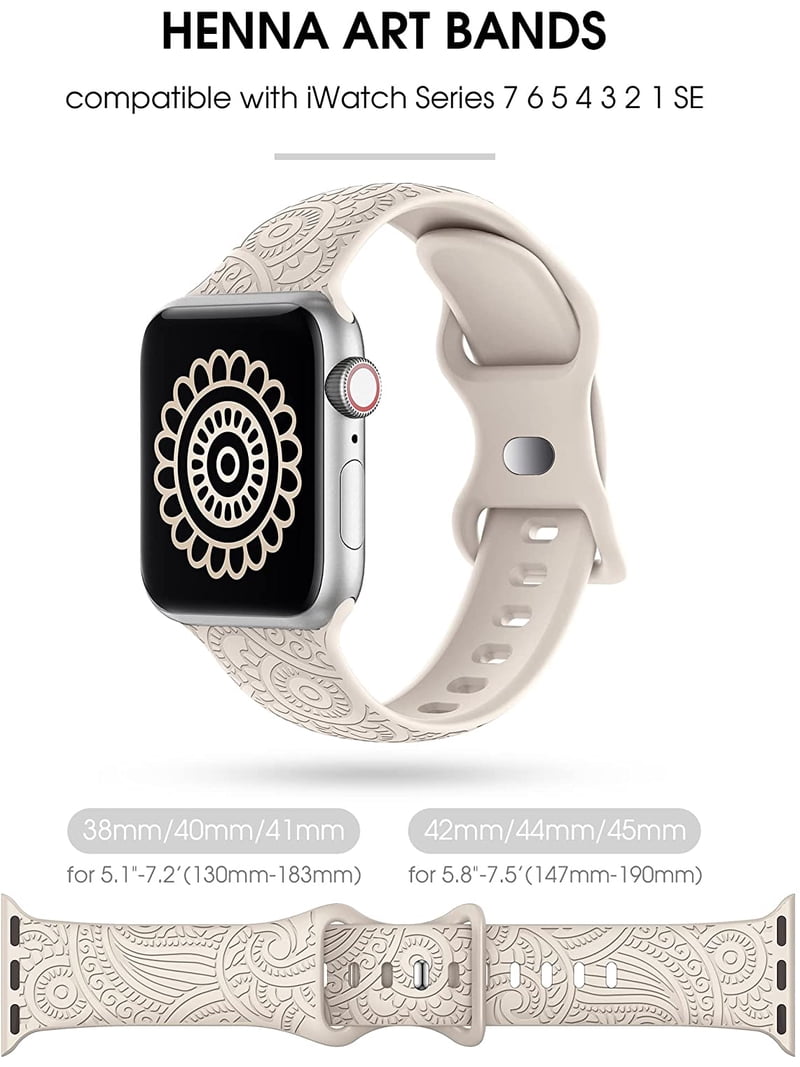 NEW 6 Pack Boho Apple Watch Bands Boho Engraved Band Compatible with Apple Watch Band 45mm  main image 2