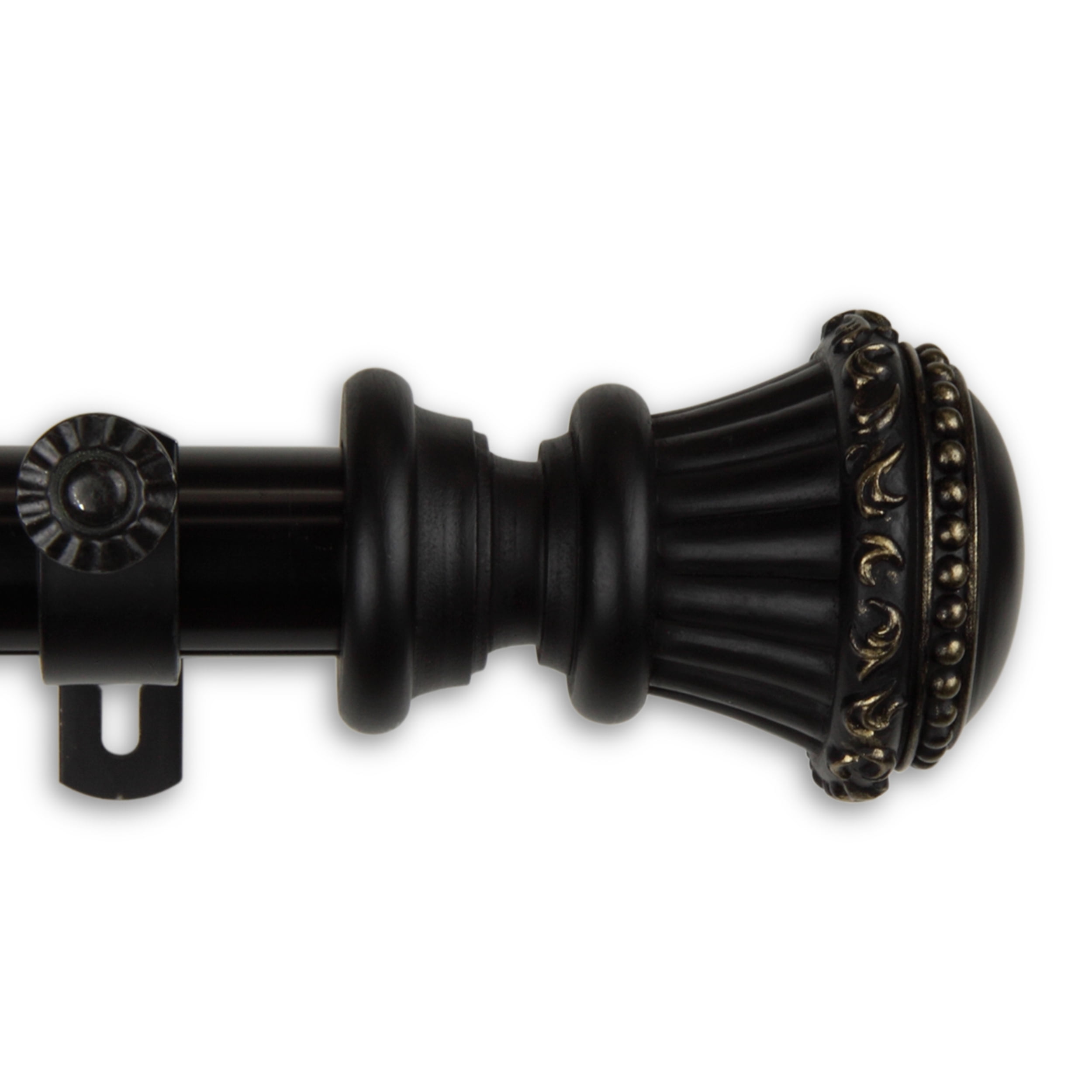 Royal 1" Curtain Rod 66-120 inch - Black