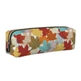thumbnail image 1 of Fotbe Fall Maple Leaves Estuche para Lápices de Cuero con Estampado, Estuche con Cremallera Resistente, Organizador Compacto y Elegante para Papelería, 1 of 7