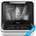 thumbnail image 1 of Midea Portable Countertop Dishwasher, 5 L Built-In Water Tank, No Hookup Required, 6 Wash Programs, High-Temp Sanitize, Black, 1 of 10