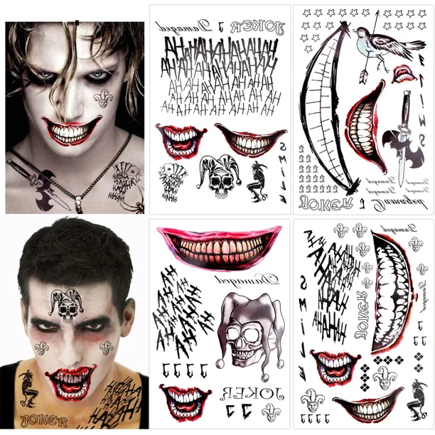 SHAR 8 Large Sheets Halloween Temporary Tattoos, Suicide Squad