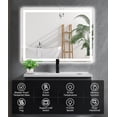 thumbnail image 6 of 28x20 inches LED Bathroom Mirror Anti Fog Adjustable Brightness Backlit Front Lit Lighting Wall Mounted  Mirror with Memory Function Shatter-Proof Tempered Glass Lighted Mirror, 6 of 6