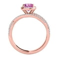 thumbnail image 4 of Mauli Jewels Rings for Women 0.90 Carat Diamond and Cushion Shaped Pink 4-prong 10K Rose Gold, 4 of 7
