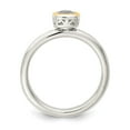 thumbnail image 2 of Shey Couture Sterling Silver Rhodium-plated with 14K Accent Polished Cushion-cut White Topaz Ring QTC1735, 2 of 4