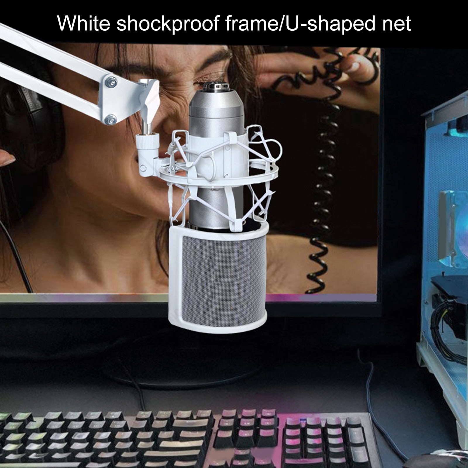 Microphones Desk Mount Stand with Adjustable Height and Angled for Musicians and Vloggers