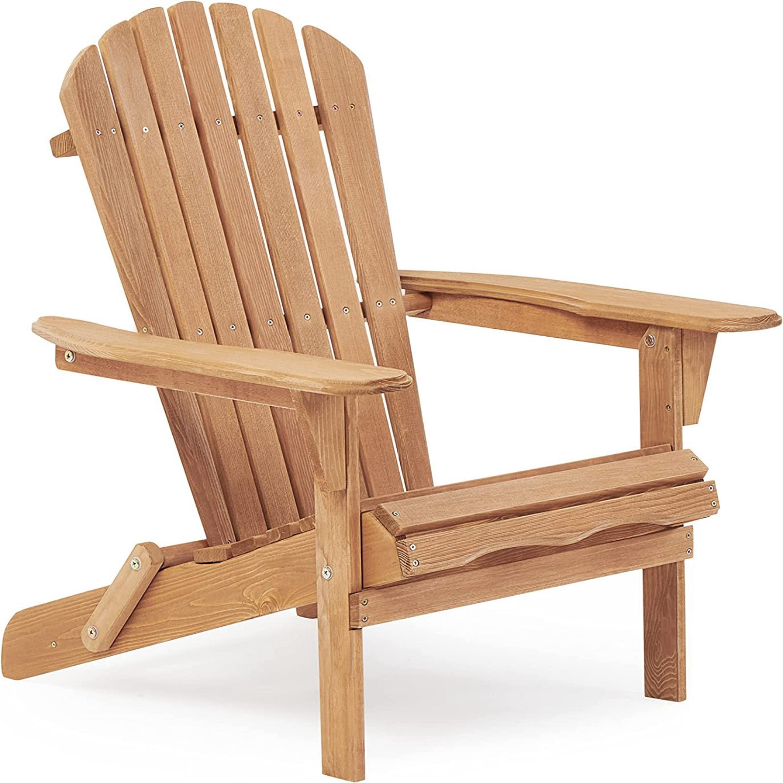 Hitop&nbsp;Wooden Outdoor Folding Adirondack Chair Set of 2 Wood Lounge Patio Chair for Garden,Garden, Lawn, Backyard, Deck, Pool Side, Fire Pit,Half Assembled,