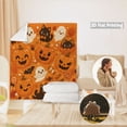 thumbnail image 5 of Halloween Ghost Pumpkin Flannel Throw Blanket, Double-Sided Cozy Cover for Couch Bed Travel Fall Home Decor,39.37x 29.53inch, 5 of 8