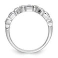 thumbnail image 2 of 14K White Gold Ring Band Wedding Sapphire Square Blue Diamond Round, Size 6, 2 of 7