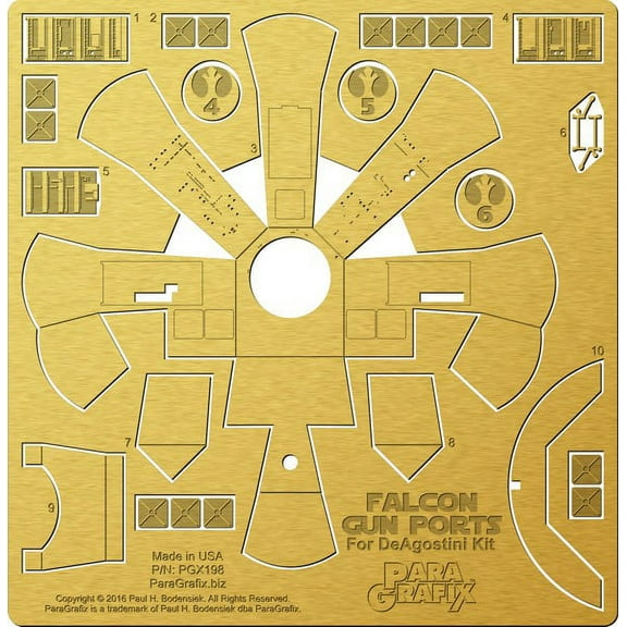 Star Wars - Millennium Falcon Gun Port Photoetch Set for the DeAgostini Kit - PGX198 ParaGrafix