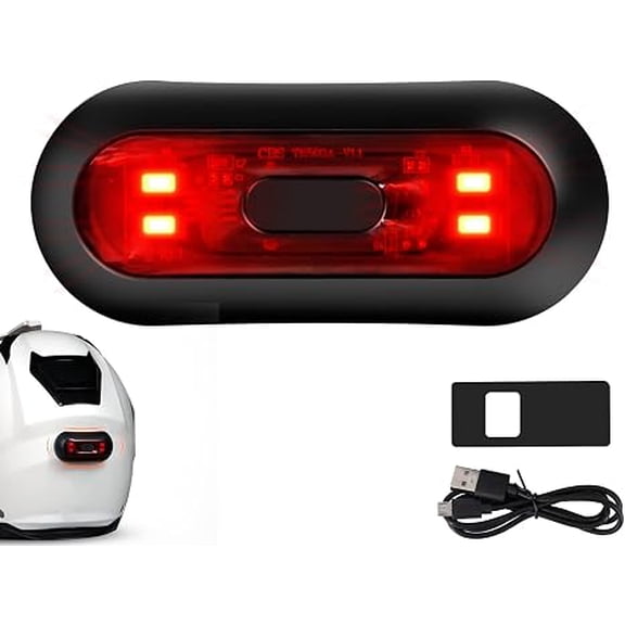 Bike Helmet Light for Night Riding | Motorcycle & Bike Use, 3 Modes, Rechargeable 200mAh, IPX6 Waterproof, Velcro Mount, Compact