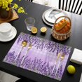 thumbnail image 3 of Purple Lavender Placemats Set of 4, Spring Watercolor Wildflowers Plant Plaid Placemats for Dining Table, Place Mats for Kitchen Tabletop, Waterproof Wipeable Dining Table Mats Set, 3 of 9