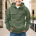 thumbnail image 7 of Abcomgle Boys Zip Up Hoodie 14-16 Oversized Quarter Zip Sweatshirt Boys Tactical Long Sleeve Kids Pullover Athletic Outdoor Sports Hoodies for Teen Boys with Cargo Pockets,12-13 Years,Light Green, 7 of 7