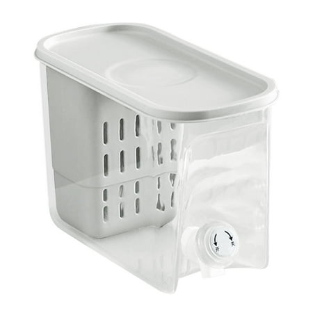 

Water Beverage Drinks Dispenser Container Leakproof Water Bucket Drinkware Cold Drinks Juice Bucket with Faucet for Household Party Kitchen white