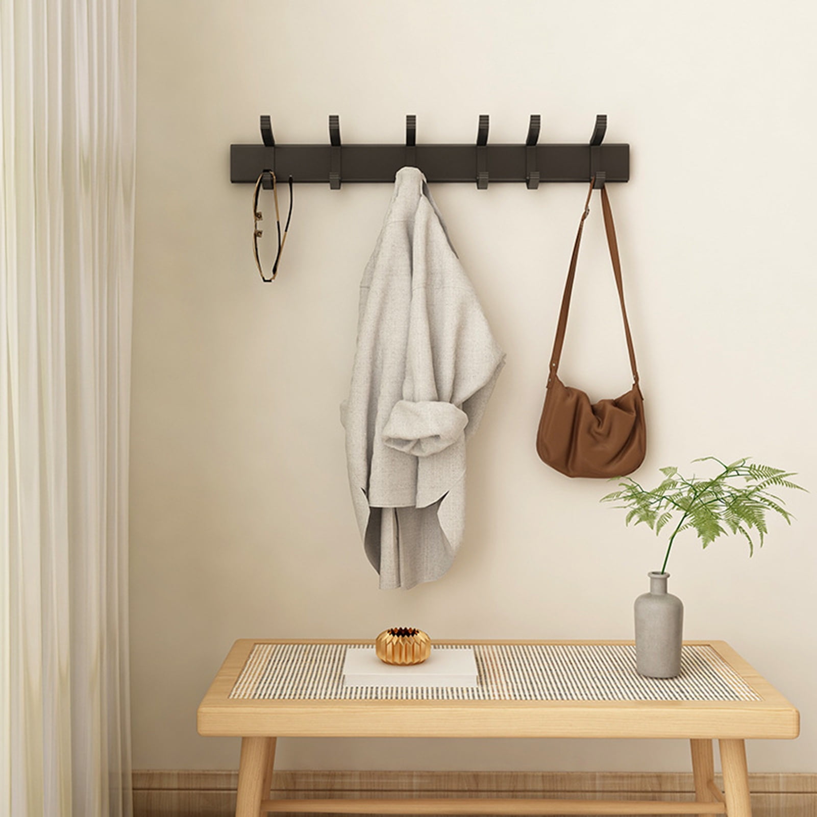 Wall Hook Towel Cloth Hanging Holder Balcony Wood Hanger Single Hook Decoration 