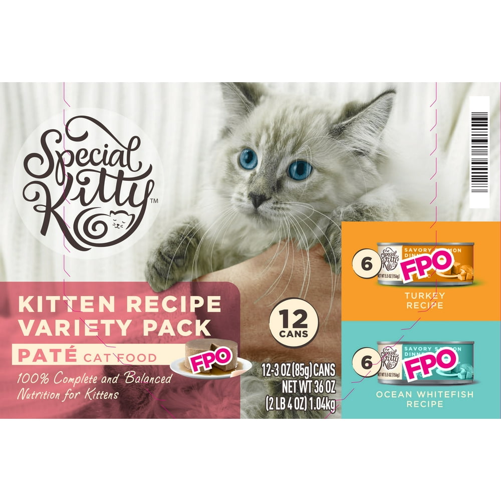 Special Kitty Kitten Recipe Pate Wet Cat Food Variety Pack, 12 Count