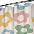 thumbnail image 4 of Waterproof Daisy Shower Curtain 72x84 Inch Colorful Floral Polyester Unique Shower Curtain for Bathroom Hotel Home Decor with 12 Plastic Hooks, 4 of 5