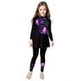 thumbnail image 5 of Haitryli Kids Girls UPF 50+ Long Sleeve Swimming Dress Rash Guard Beachwear Swimwear Cover Up Top Bathing Suit Black 6, 5 of 7