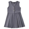 thumbnail image 3 of FYDUU Robes d'Été pour Filles Tenue d'Uniforme Scolaire Robe Sans Manches Plissée Robe Trapèze Polyvalente Mini Robe Robe d'Été Décontractée pour Enfants 12-13 Ans, 3 of 3